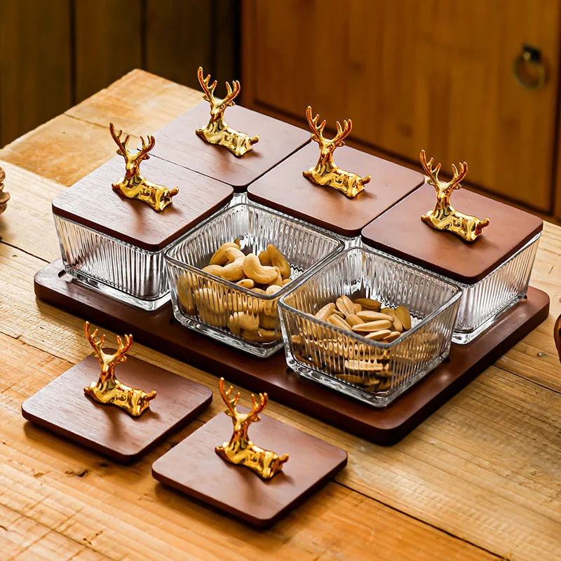 

Premium Glass Fruit Tray with Light-Luxury Design: Ideal for Coffee Table Tea Snacks, Dried Fruits, Candies & Snack Plates