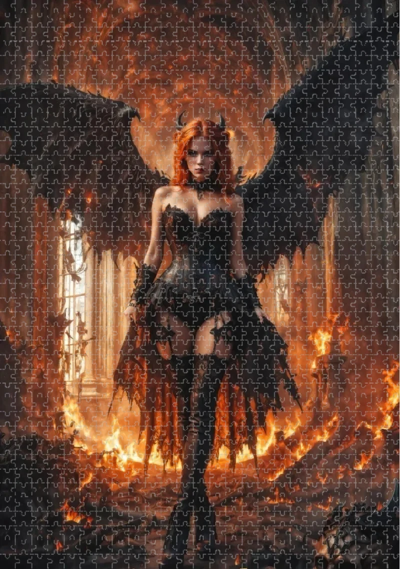 500 /1000 PCS Puzzle Lady Knight Dark Demon Diy for Adults Beginners - Handmade, Gifts Home Decoration Games Toy