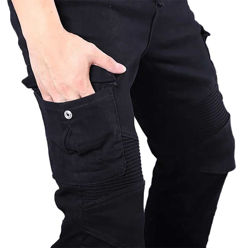 

New Outdoor Riding Motorcycle Jeans Spring Summer Autumn Motorcycle Pants Classic Drop-resistant Pants With Protective Gear