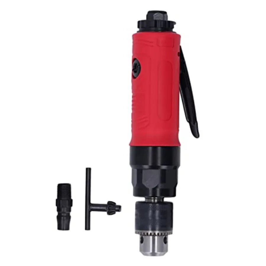

Pneumatic Air Drill 2500 RPM 3/8in Straight Handle Drill Pneumatic Tools with Wrench and Intake Port for Drilling in Tight Spac