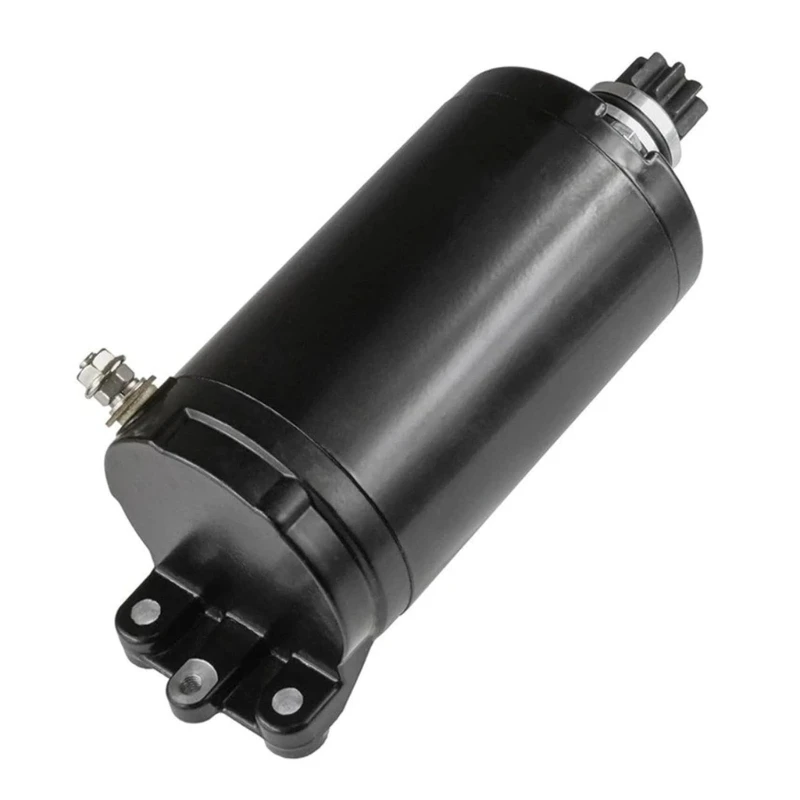 Sportboats Starter Motor 420888995 Marine Starter Motor Assembly with Drive Gear and Mounting Base, Black Metal Start Unit D7YA
