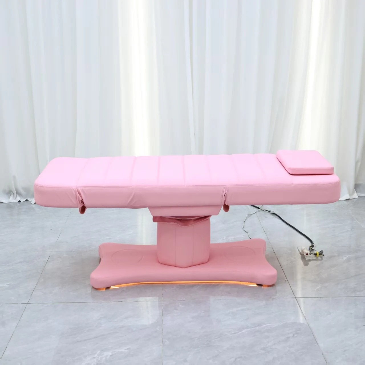 Cama rosa para el cuidado de la belleza y el cuidado facial, camas de diagnóstico para exámenes físicos, silla, muebles de salón de belleza, envío desde Estados Unidos