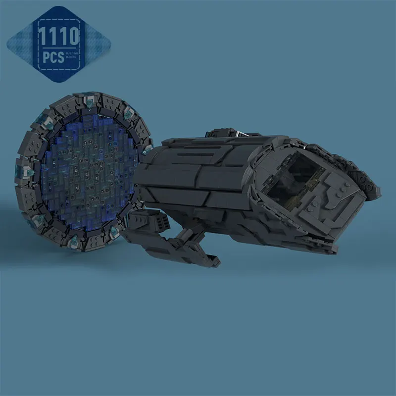 

Moc Stargatealsed Atlantised Transport Spaceship Building Block Kit Movie Space Travel Scenes Wormhole Bricks Toys BirthdayGift