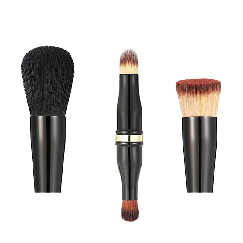 4 In 1 Make-Up Borstel Set Reis Make-Up Kwasten Foundation Blush Borstel Dual-End Make-Up Borstel Voor Vloeibare Crème Poeder Concealer