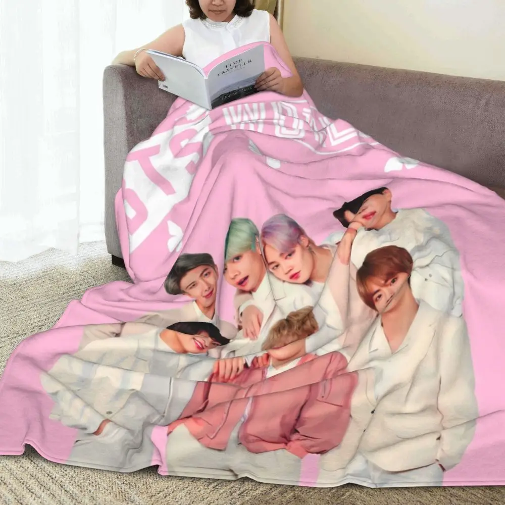 NEW Kpop-Bts Blankets and Throws Super Soft Thermal Indoor Outdoor Blanket for Living Room Bedroom Travel