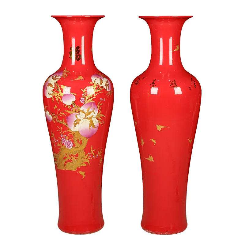 

Керамика, красная ваза от пола до потолка, гостиная, цветочная композиция, открытие отеля, новоселье, подарки, украшения для ТВ-шкафа