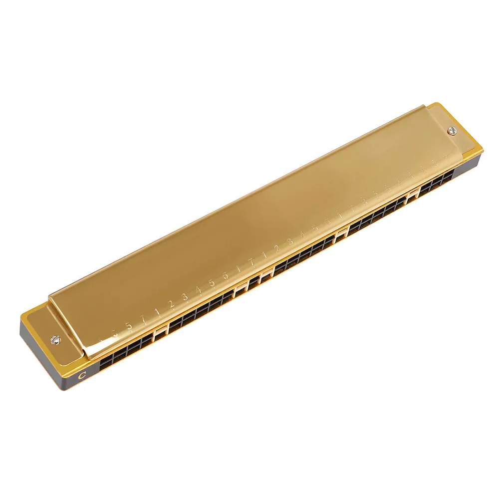 1Pcs Key of C Harmonica 28 Hole Polyphonic Design Non-Deformation Build Sweet Clear Tone Perfect Starter Instrument for Blues