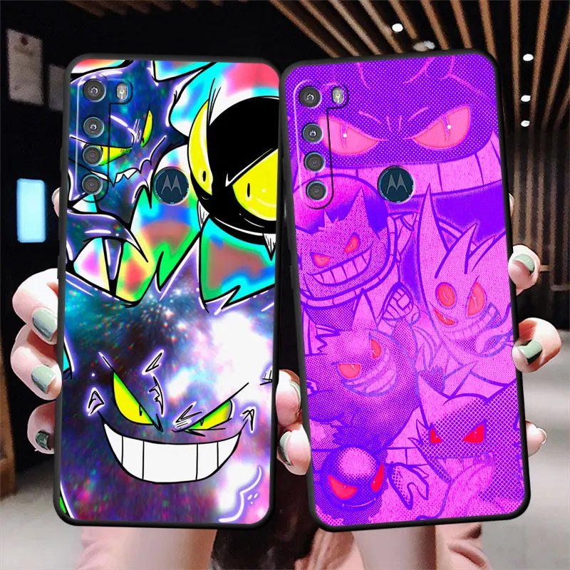 Case For Motorola G60 G30 G52 G22 G51 G71 One Fusion G60S G31 G72 Edge 20 G9 Plus Soft Funda Phone Cover Gengar Pokemon Anime