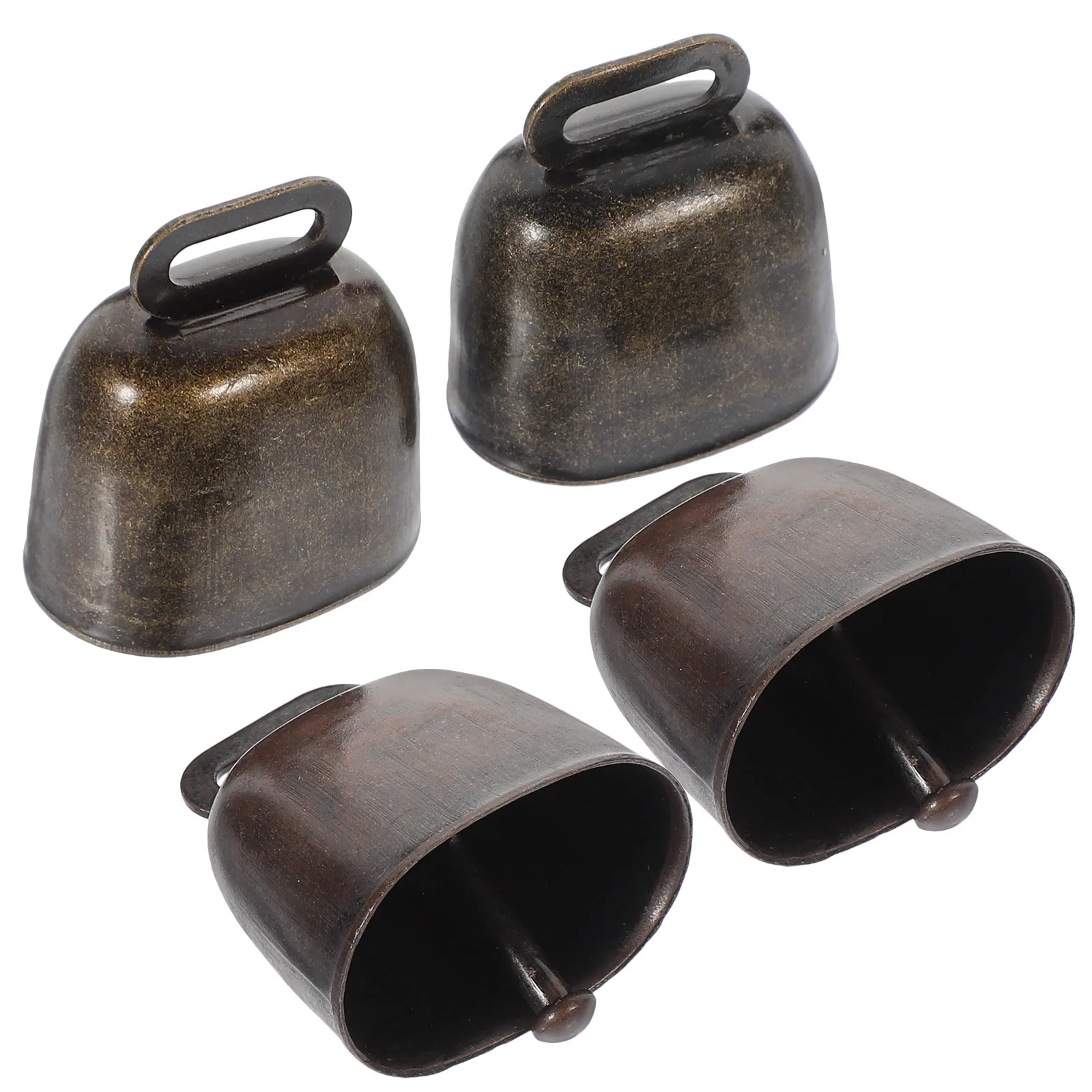 

4pcs Pet Bells For Animals Vintage Style Anti-Lost Grazing Bells Small Iron Bell Pendant For Cow Horse Sheep Farming
