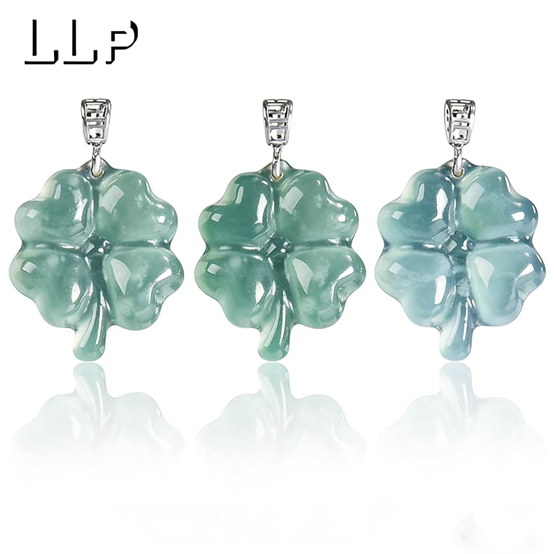 Natürlicher Jadeit-Anhänger in A-Qualität, Blauwasser-Blumen-Design, schlicht, exquisit und modisch, Schmuck-Maskottchen für Mädchen, Festivalgeschenk – Detail 6