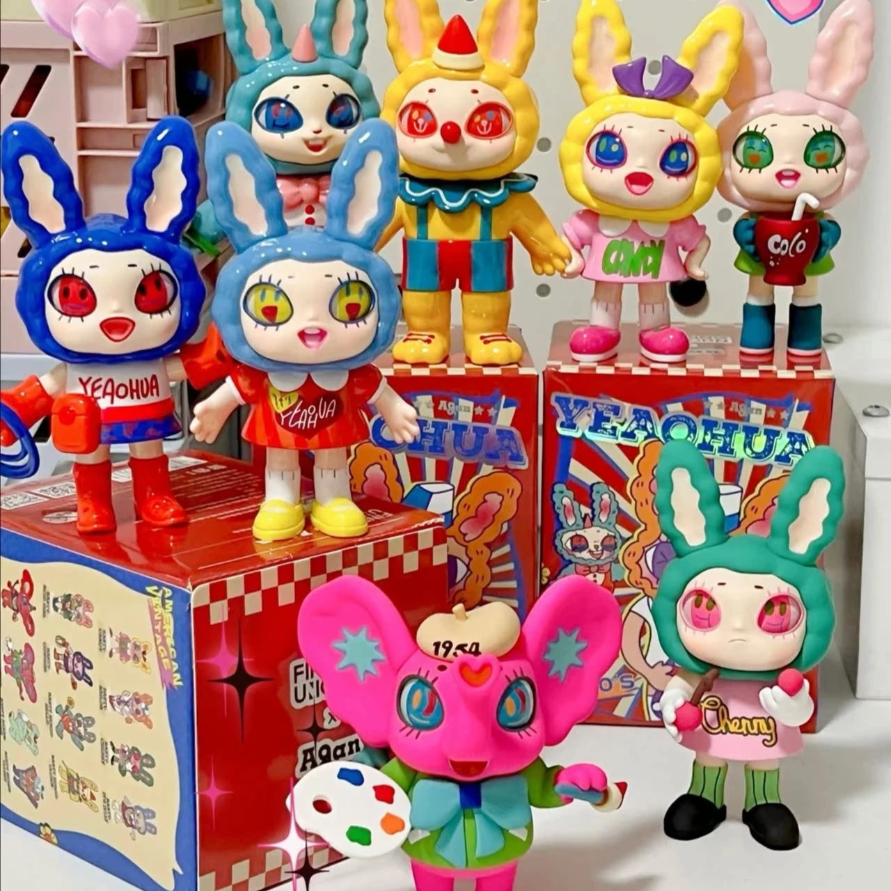 

Finding Unicorn Agan American Vintage Series Cute Anime Figure Gift Surprise Box Trendy Collectible Toys Kawaii Desktop Ornament