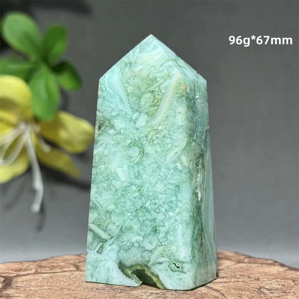 Natural Green Crystal Obelisk Mineral Quartz Gem Home Feng Shui Office Decoration Energy Spiritual Healing Meditation Crystal