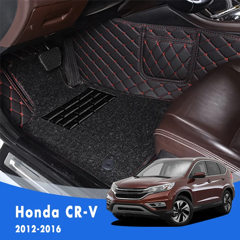 

For Honda CR-V CRV CR V 2016 2015 2014 2013 2012 Luxury Double Layer Wire Loop Car Floor Mats Carpets Auto Parts Styling