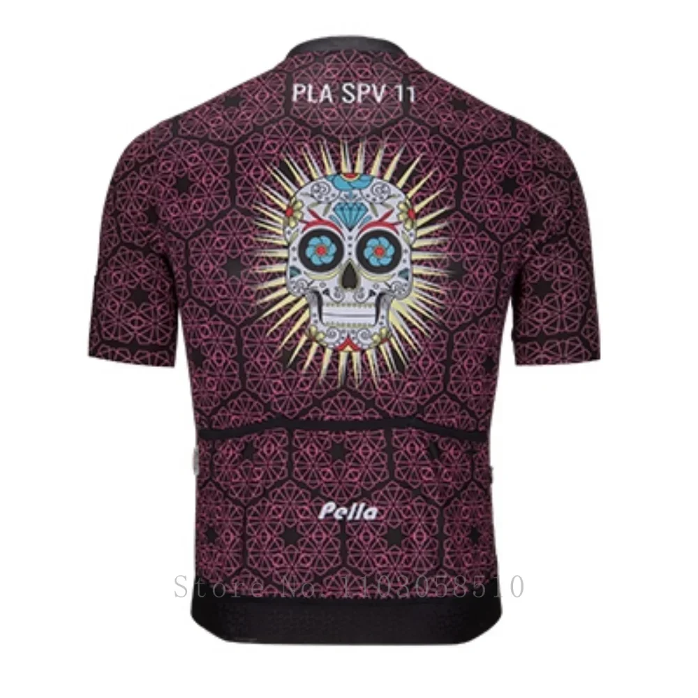 PELLA Summer Men's Short Sleeves Biking Clothing Breathable MTB Cycling Jersey for Men Breathable Bike Bicycle Shirts Quick Dry