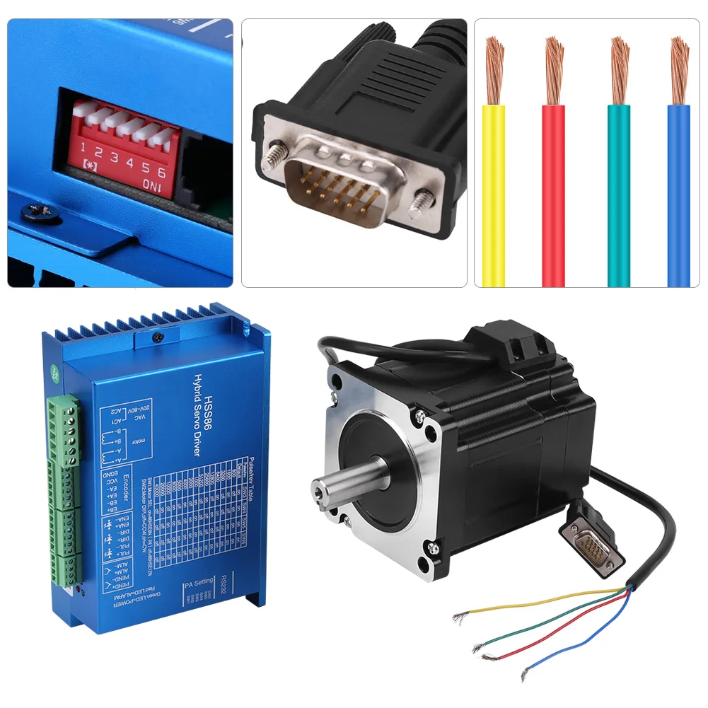Сервопривод HSS86 NEMA34, высокоскоростной шаговый серводвигатель с замкнутым контуром, 4 нм, 0 ~ 1000 об/мин, шаговый двигатель с замкнутым контуром, драйвер HSS86