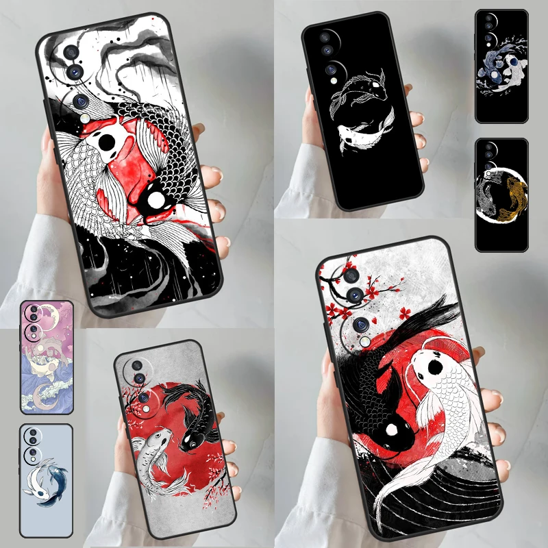 Koi Fish Yin Yang Funda For Honor Magic 6 Lite 5 Pro 50 70 90 Honor X8a X8b X6 X7 X8 X9 X6a X7a X9a X9b Case