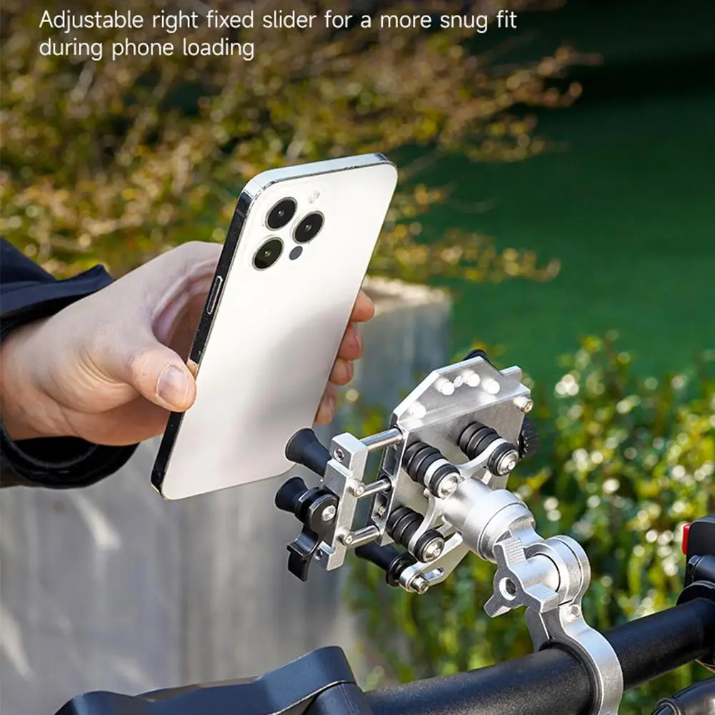

1Pc Universal Motorcycle Phone Stand 2025 New Alloy Navigation Phone Bracket 360° Adjustable Shock-Absorbing Holder R Y6T4