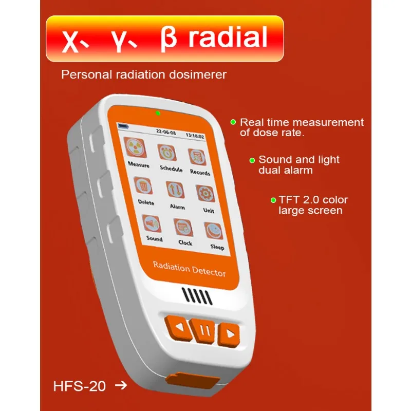 

HFS-20 X β γ test Geiger Counter Personal Dose Alarm Tools Electromagnetic Radiation Detectors Nuclear Radiation Monitor