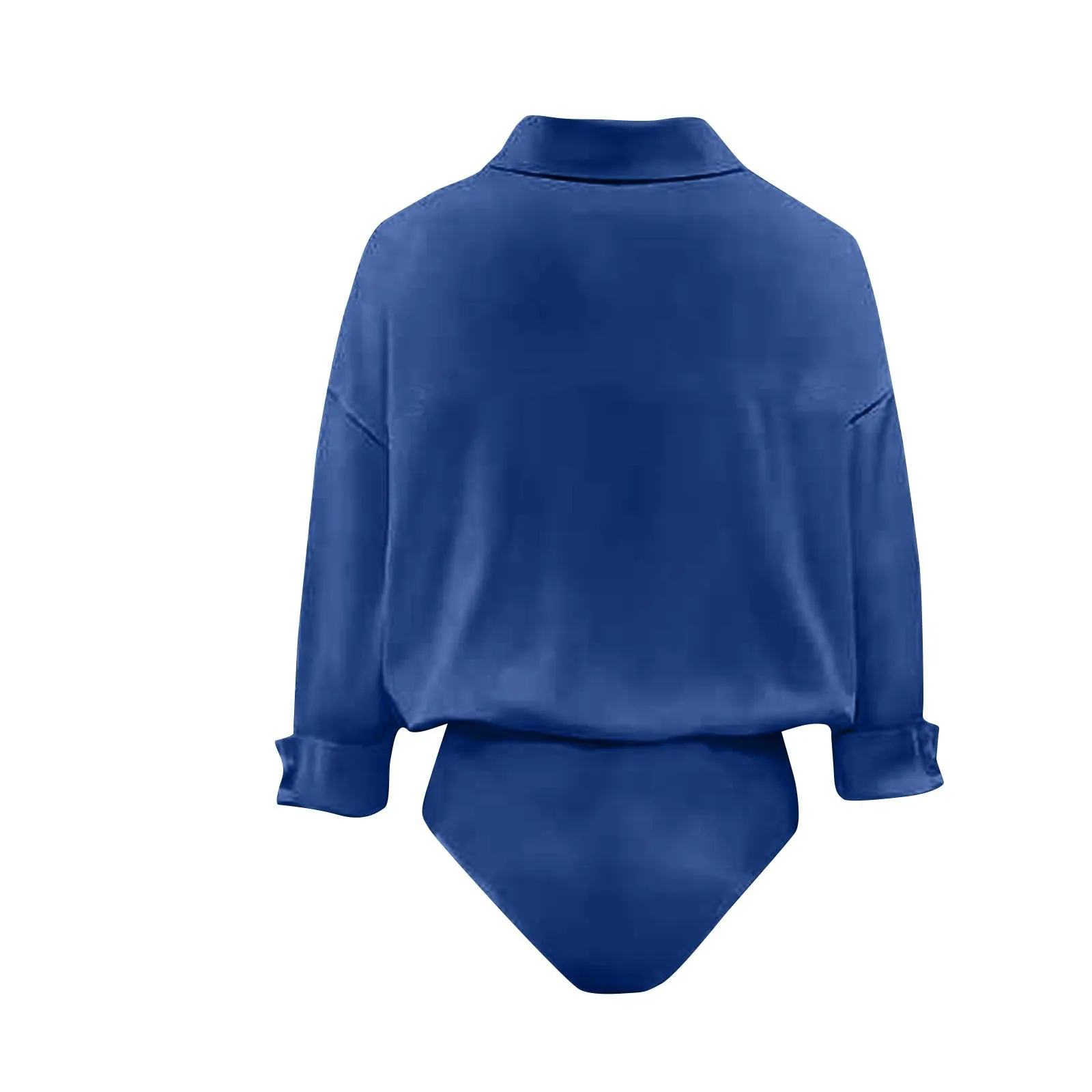 Damen Satin-Hemdbluse mit Oversized-Reverskragen, Knopfleiste, Langen Ärmeln, Seidiger Bluse-Body, Elegantes Büro-Outfit, Jumpsuit-Oberteil – Detail 14