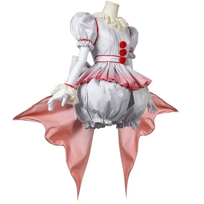 SN88 Movie Horro Clown Cosplay Costume Lolita Outfit Girls Women Full Set Fancy Dress Halloween Carnival Party Clothes Role % # 2@