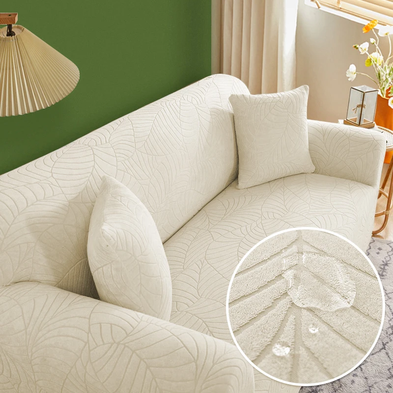 

Waterproof Jacquard Sofa Covers 1/2/3/4 Seats Solid Couch Cover L Shaped Sofa Cover Protector Bench Covers