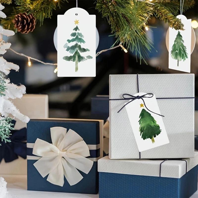 20 قطعة من ملصقات عيد الميلاد هدية عيد الميلاد الموسومة بزخرفة شجرة عيد الميلاد الموسومة لتغليف هدايا زينة عيد الميلاد #3