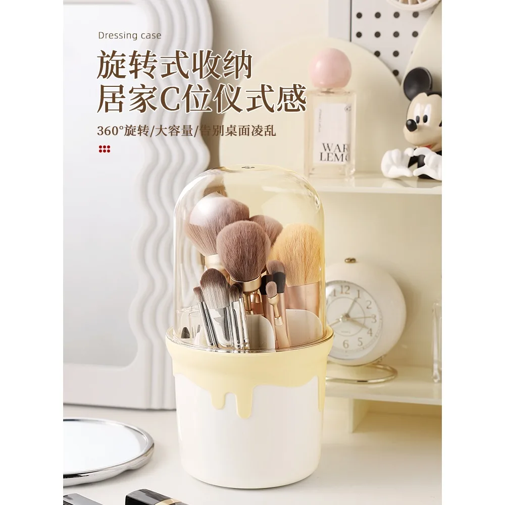 

~Cosmetics storage box Rotary dust-proof makeup brush storage cylinder Lipstick eyeshadow rack