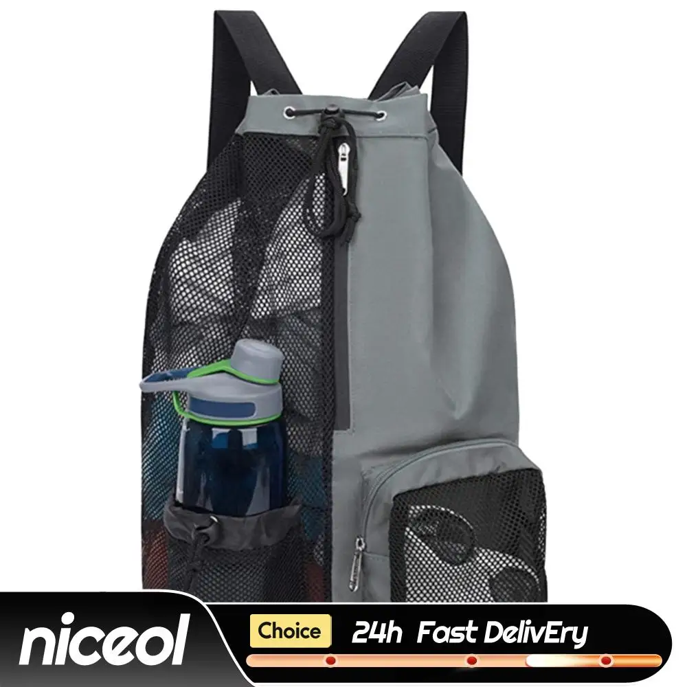 Sports Backpacks Drawstring Shoulder Soccer Ball Backpacks with Wet Pockets Thickened Mesh Comfortable for Training Equipment