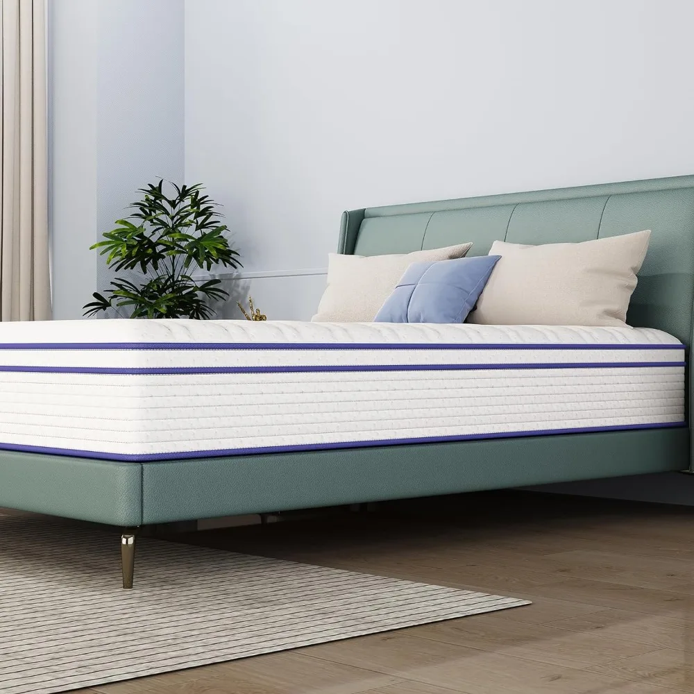 Mattress, Memory Foam & Individually Wrapped Coils Pocket Spring, 10 Inch Mattress