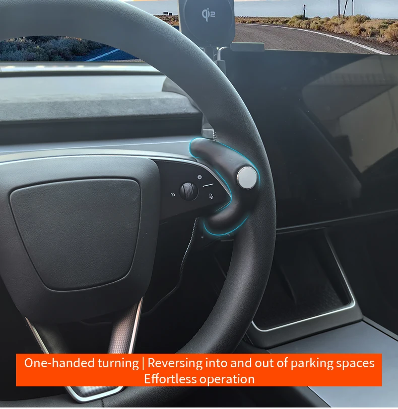 Heenvn Lenkrad-Griff zur Unterstützung beim Rückwärtsfahren für Tesla Model 3 Highland, Model Y Juniper 2025-2026, Lenkrad-Verstärker – Detail 5