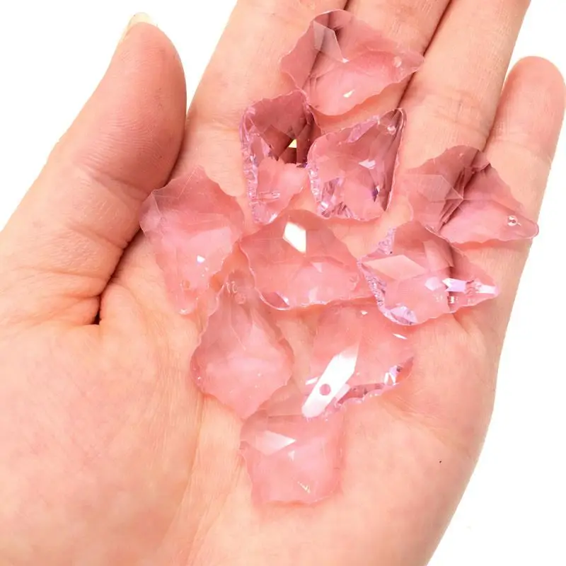 Großhandel 10 Stück Mehrfarbige Doppelseitige Kristallglas Ahornblatt Lose Abstandsperlen DIY Ohrringe Halskette Anhänger Schmuck Geschenke – Detail 10