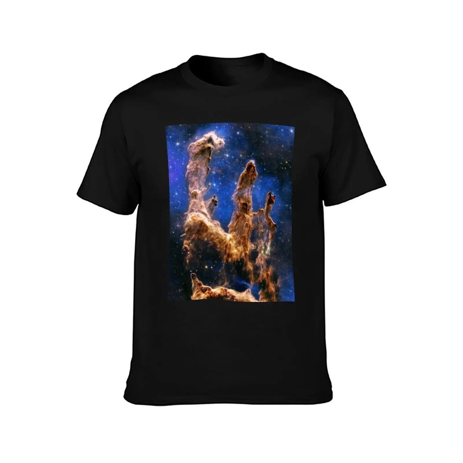 JWST Pillars of Creation NIRCam + Miri (Merged and Enhanced ultra-HD!) T-Shirt, Summer Casual Cotton Tee, Vintage Graphic Print