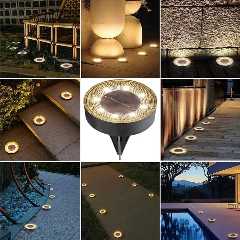 Solar Buried Lamps Waterproof IP68 Intelligent Light Control Outdoor Lawn Lights Courtyard Induction Ground Insertion Lamps