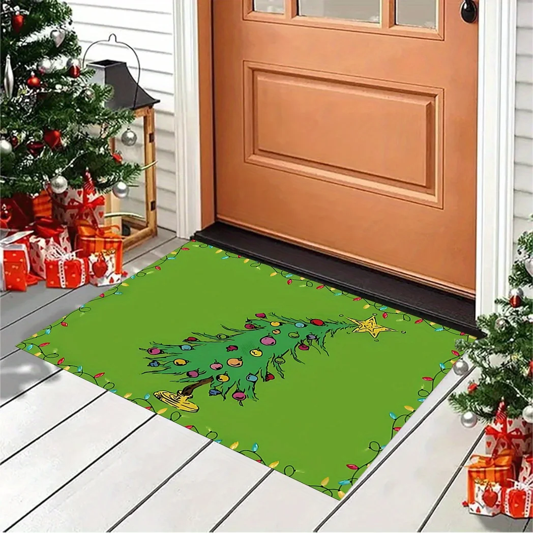 

VIKAMA Cartoon "Curly-Necked Christmas Tree" Carpet Home Decor, Porches, Kitchens And Bathrooms, Non-Slip And Dirt-Resistant Mat