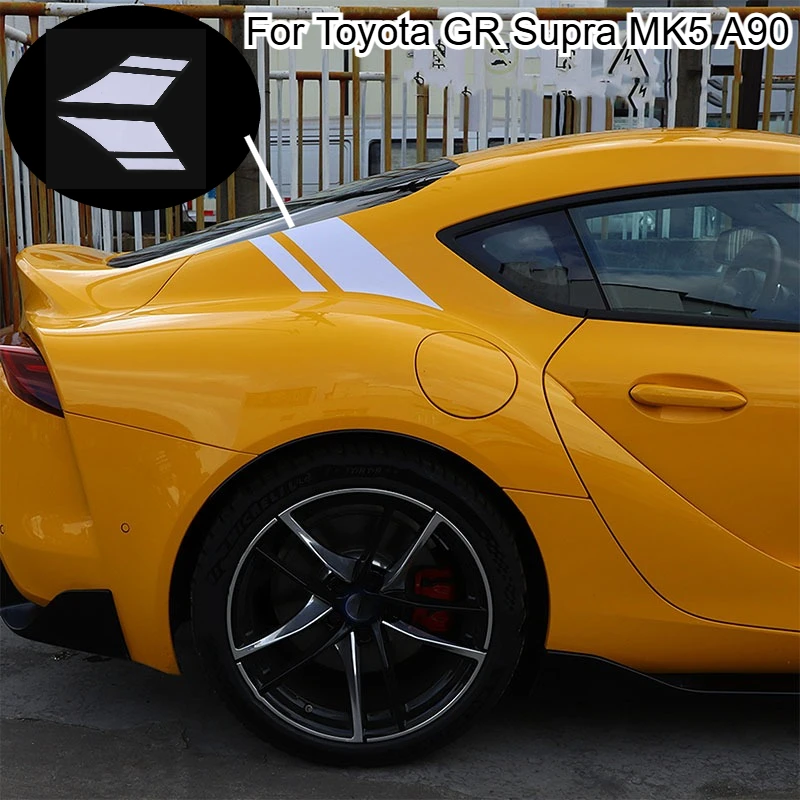 

For Toyota GR Supra MK5 A90 2019 2020 2021 2022 2023 PVC Black Car C-pillar Trim Sticker Car Accessories