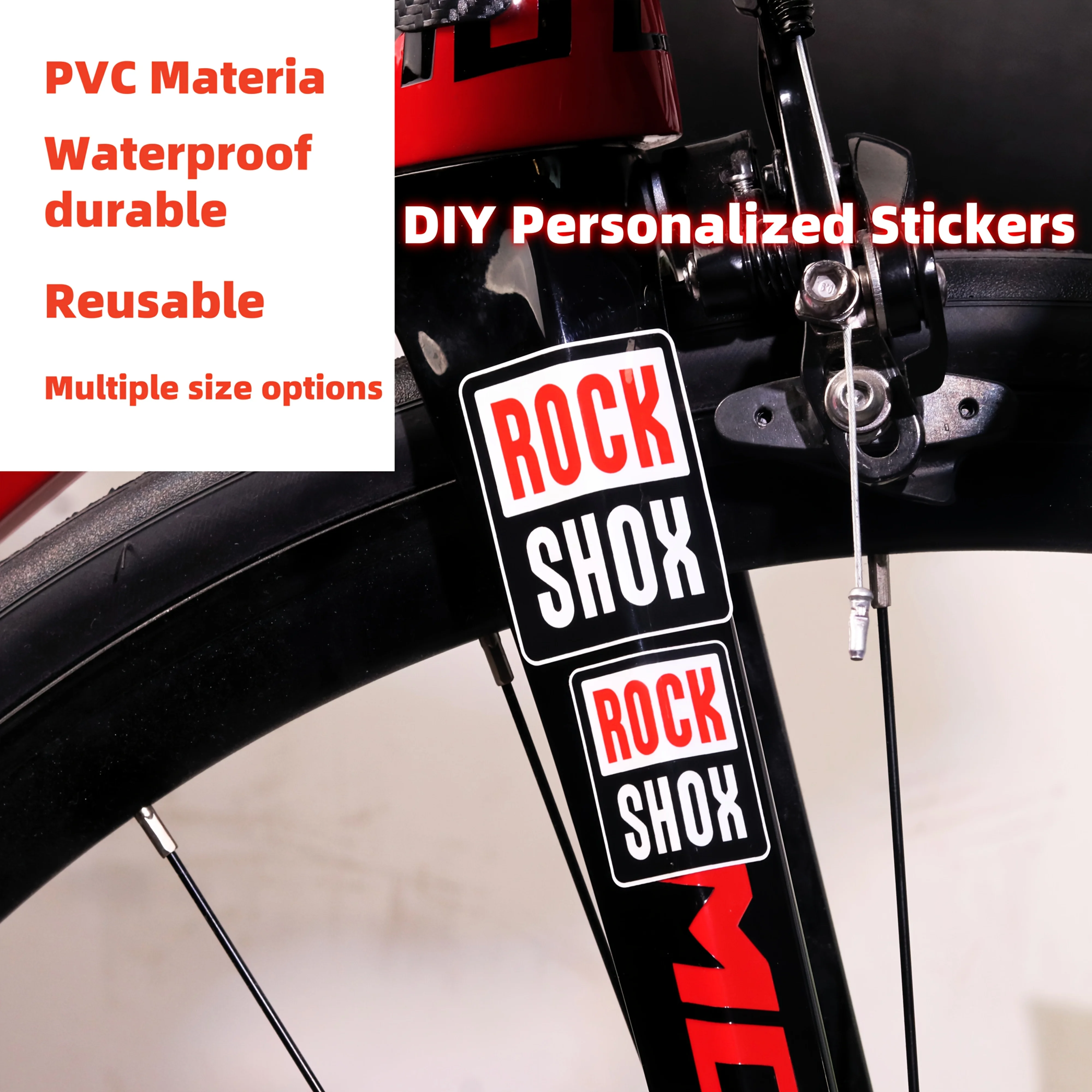 

1Pcs mountain bike bike sticker ROCK SHOX front fork protection sticker repair part protection sticker, motorcycle sticker