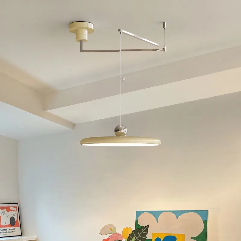 Cream Style Creative Iron Art Acrylic Movable Decor LED Chandelier Bedroom Study Studio Lighting Fixtures Dropshipping