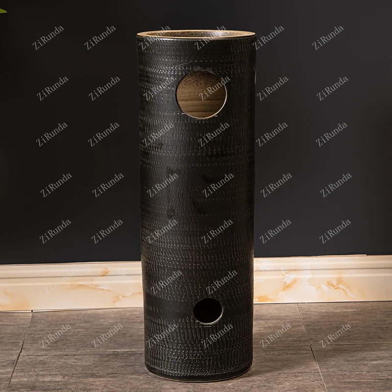 *Household balcony column type washbasin ceramic integrated column basin hotel wash basin floor type