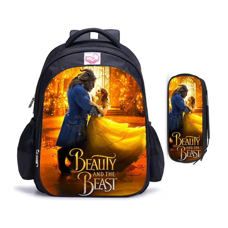 16 Inch Disney Beauty and the Beast Children School Bags Orthopedic Backpack Kids School Boys Girls Mochila Cartoon Bags