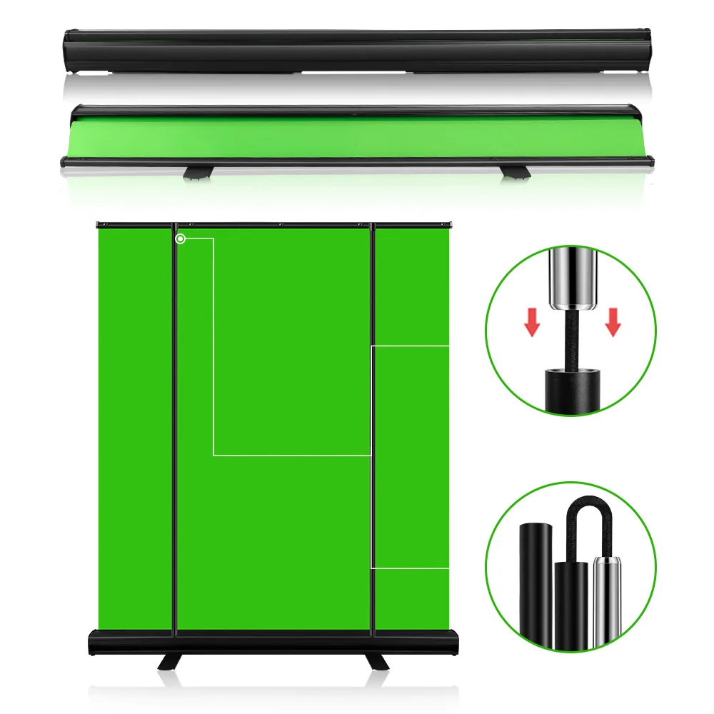 110x200CM Green Screen Backdrop Portable Collapsible Chroma Key Studio Photography Background for Virtual Tiktok YouTube Live