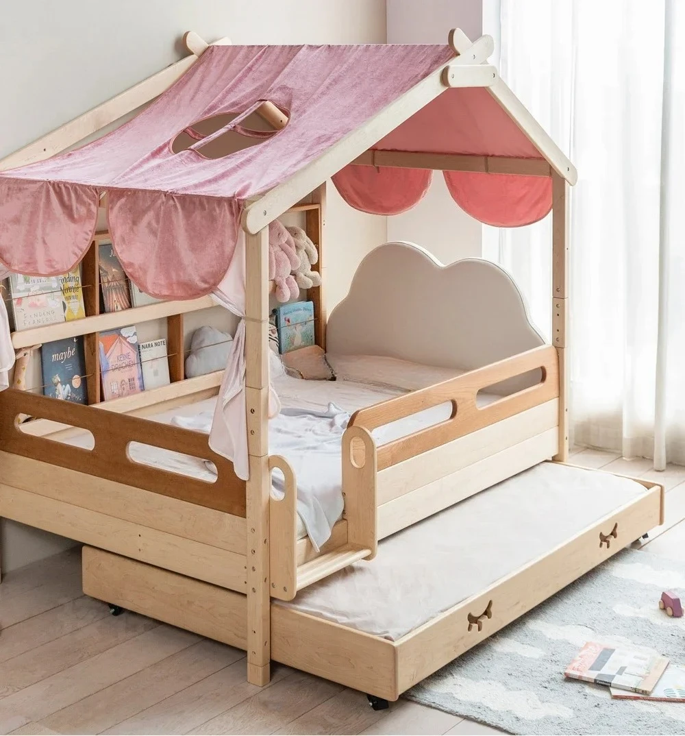 Tree House Magic Platform Bed Elevated Trailer All Solid Wood Guardrail Princess Room
