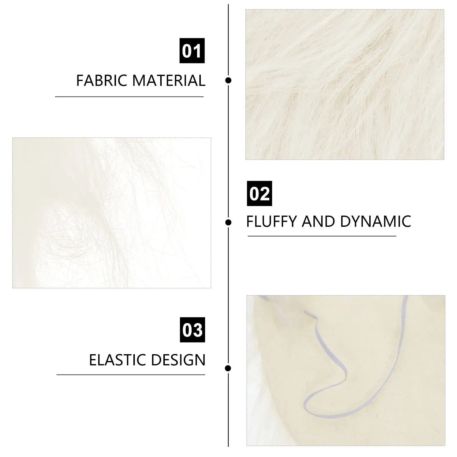 

2pcs Fake Beard Santa Claus Long Party Facial Hair Prop Super Large Dense Lightweight 180°C Heat Resistant