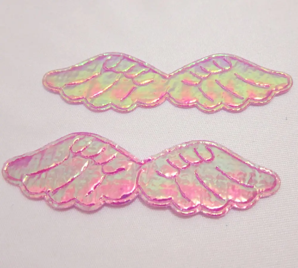 50pcs 16mm*60mm AB Pretty Angel Wings Appliques DIY Wedding Decoration Patches DIY Hair Clip Accessories Craft Supplies