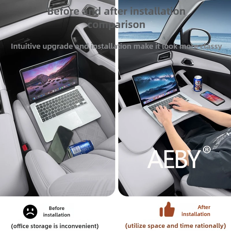 

AEBY For BYD Atto 2 Smart Driving Edition 2024-2025 Foldable Table Tray for Center Console,Car SUV Travel & Home Office