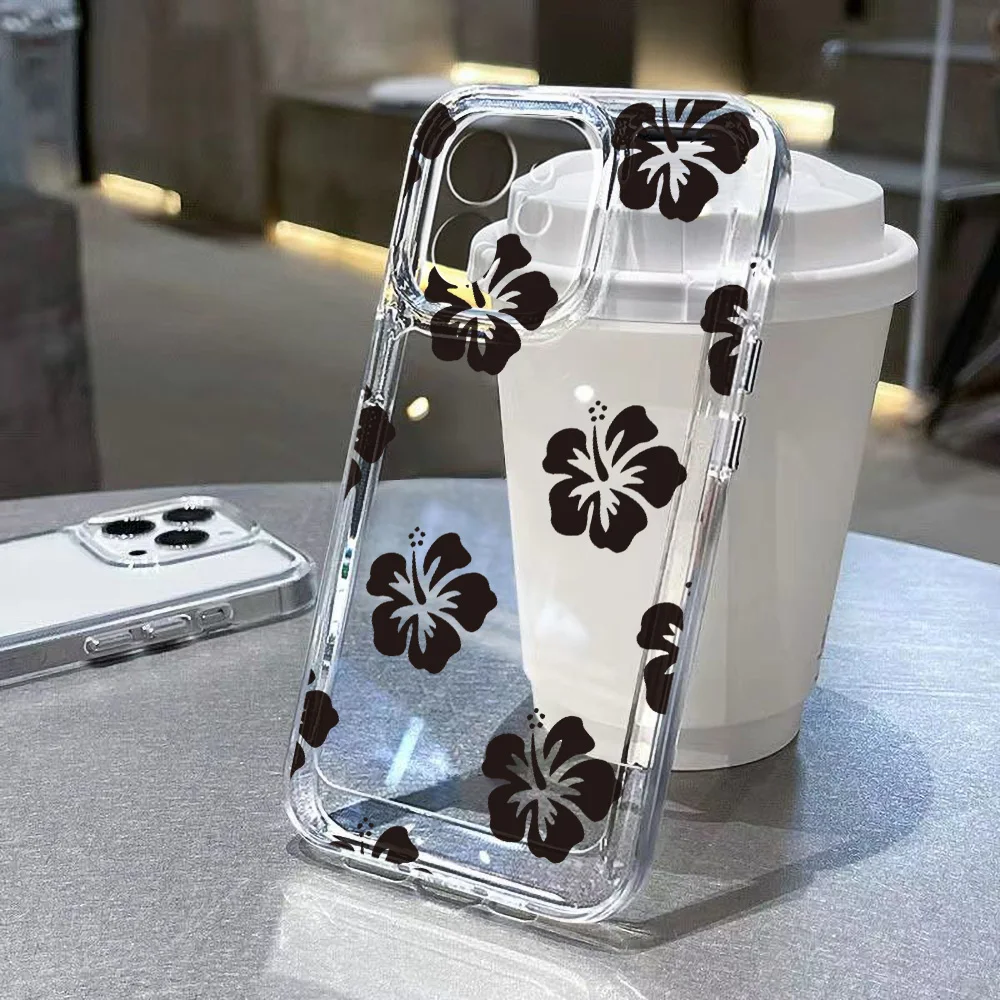 Custodia per telefono fiore trasparente per iPhone 17 Custodia per iPhone 11 15 16 14 12 13 17 Pro Max 17 Air 17Pro Cover posteriore morbida trasparente Paraurti Funda