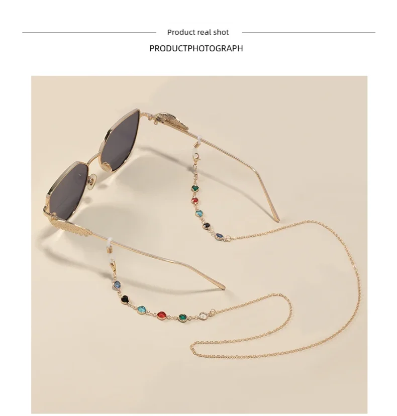1 teile Vintage Damen Brillen Kette Metall Neck Strap Anti-Slip Lesebrille Seil Y2K Mode Brillen Zubehör – Detail 6