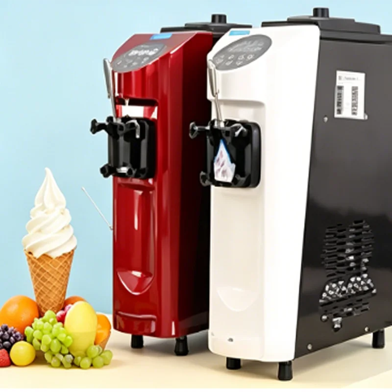 A Tabletop Mini Single Nozzle Head One Flavor Electric Portable Household Creme Soft Ice Cream Machine Maker for Home Made House