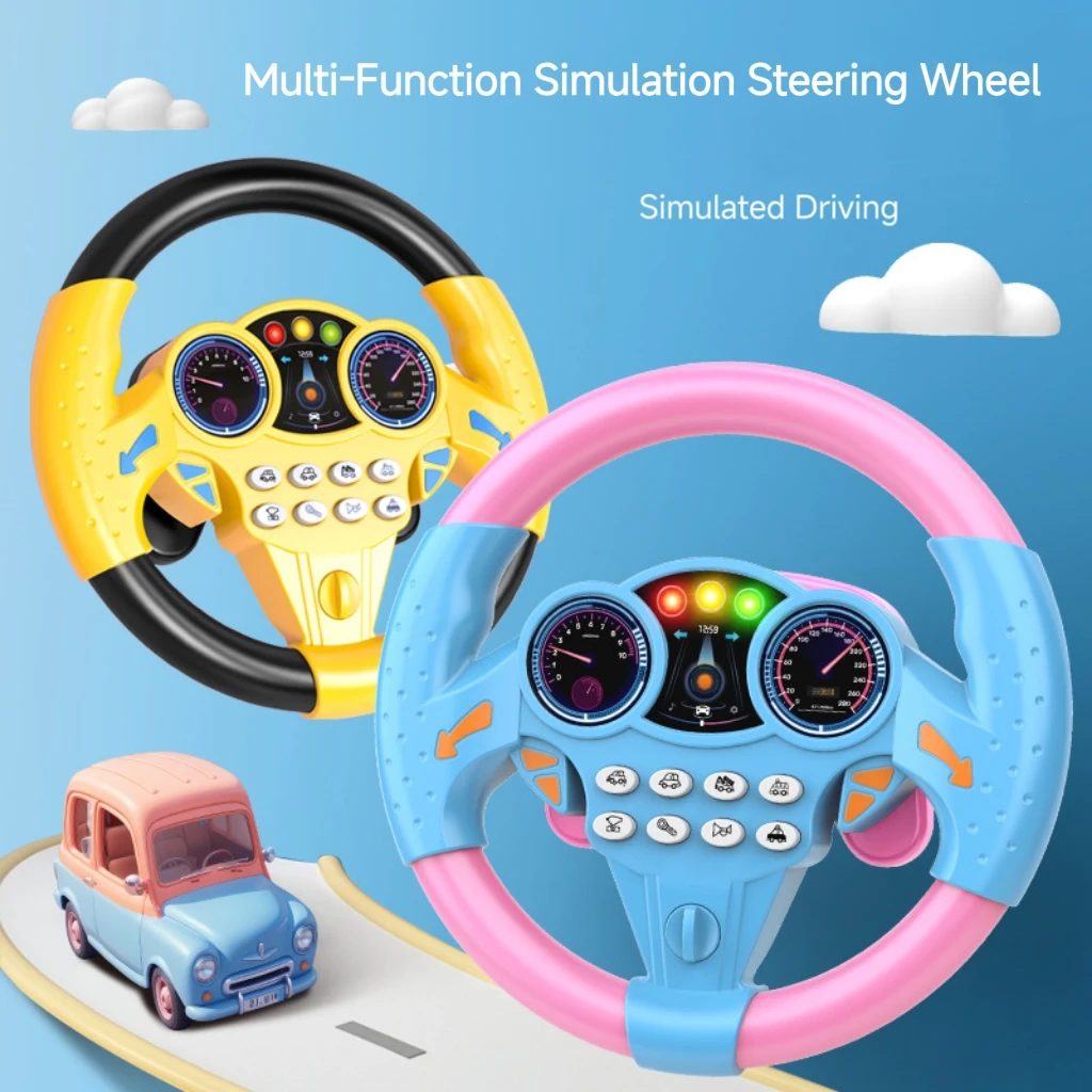 

Multi-fuctional Simulation Driving Steering Wheel Toy With Light Realistic Sound 360 Degree Rotation Present Gift For Children