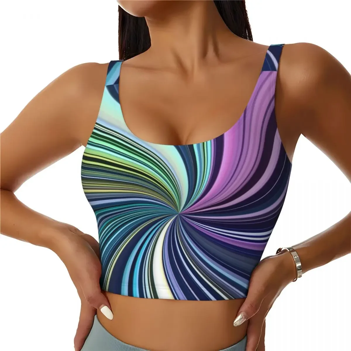 

Swirl Basic Tops Women Samba Sexy V-Neck Yoga Fitness Sports Tops