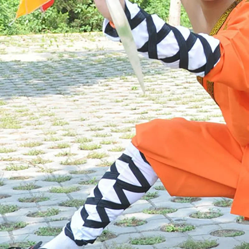 USHINE Orange Satin Shaolin Monk Robe Kung fu Suit Kids Adults Wushu Performance Uniform Tai chi Wing Chun Set